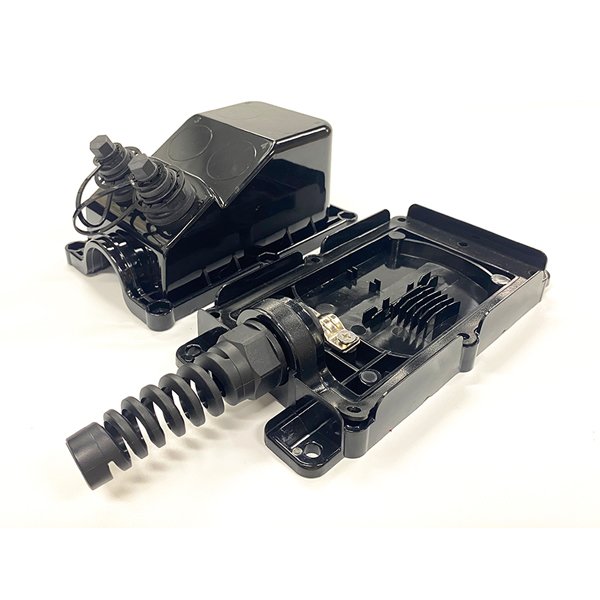 2 port mst fiber serving terminal, wall mount, black, ip68, no load, sc interface for ftth ,ftta field adss cable