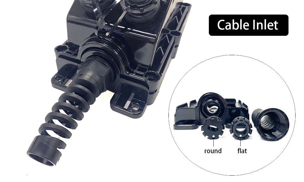 2 port mst fiber serving terminal, wall mount, black, ip68, no load, sc interface for ftth ,ftta field adss cable