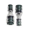 green ip68 plastic microduct reduced connector, 10mm to 8mm, 12mm to 10mm, different od. at both ends, for air blown cable laying in pipeline
