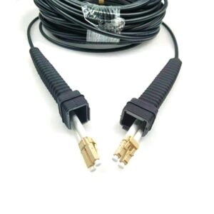 nsn boot lc lc multimode fiber patch cord, om1 om2 lc duplex connector, beige color; ftta cable 2 cores gyfjh 5.0mm lszh black, ip68 length 137, width:23mm