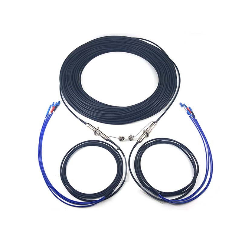 aerospace use pre terminated outdoor fiber optic cable 2 cores, outdoor fiber patch cord,odc male to odc female connectors, ip67 waterproof (copy)
