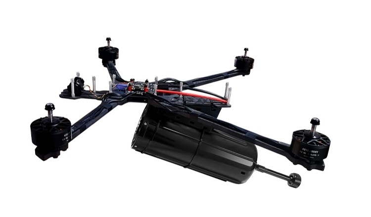 drone with fiber optic spool