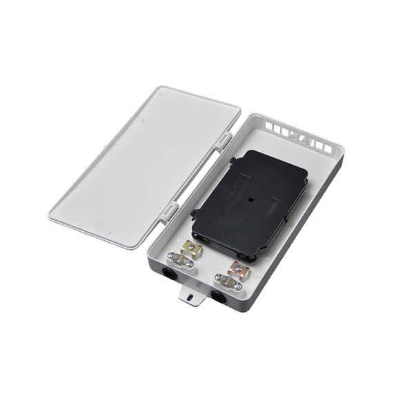 fttb floor subscriber plastic optical termination box, 2 cable in, 8 sc adapter out, wall mounting, white abs ul94v0 material