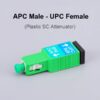 sc/upc male to sc/apc female attenuator 0db for conversion of fiber mode for fiber patch cord, optical transceiver, power meter, fiber tool kit, 1 core, metal case