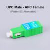 sc/upc male to sc/apc female attenuator 0db for conversion of fiber mode for fiber patch cord, optical transceiver, power meter, fiber tool kit, 1 core, metal case