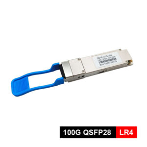 hot pluggable qsfp28 form factor 100g transceiver 1310nm lc duplex interface, blue clasp,100gbps qsfp28 lr4, 10km on smf, 0ºc ~ +70ºc, with ddm