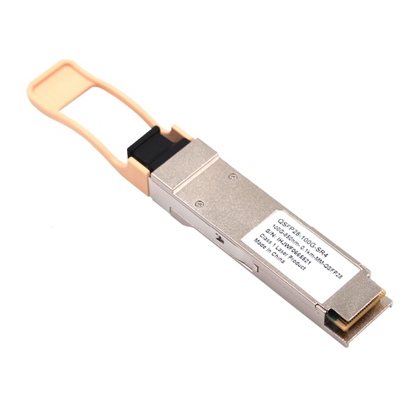 qsfp28 100g sr4 2 qsfp28 100g optical transceiver, multimode om3 12 fiber mpo interface 850nm 100m short range sr for cross rack backbone transmission