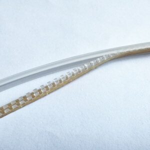 self adhesive invisible fiber pathway with cover, 1.0mm duct for 0.9mm 1.8mm 2.4mm transparent cable, plastic pp material, 3m self adhesive backing, width 3.45mm, height 2.87mm