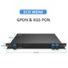 pon coexistence 2ch wdm, gpon 1310/1490nm , xgs pon 1270/1577nm, metal plug in lgx cassette, size 215*150*20mm, sc/upc blue connectors