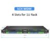 1u 19inch rack 440*160*44mm, 4 slot for single mode wdm lgx module 5 channels gpon xgs pon ng pon2 rf video otdr with sc lc connectors, pon port upc blue connector, other ports apc green connector