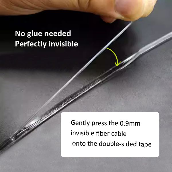 high end customization double sided self adhesive strip, accessories for invisible fiber optic cabling, invisible and aesthetically pleasing look, 3mm width