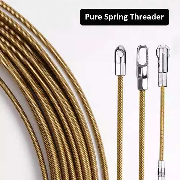 wire threader, new spring loaded electrician's wire threading tool, puller, wire rope, conduit puller, concealed wire conduit