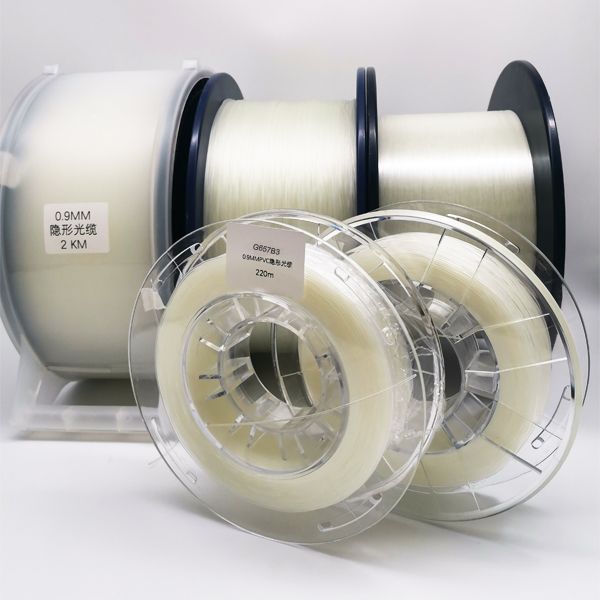 fttr wiring invisible fiber optic cable 0.9mm g.657.b3 bend insensitive fiber, single mode 9/125um, 2km/roll