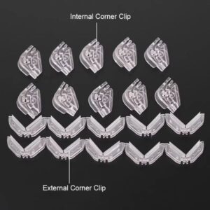 invisible fiber optic corner protector, plastic transparent indoor guides (inner & outer) for fiber invisible cables, sold as a pair