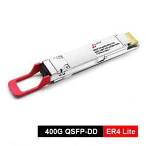 enterprise networking qdd 400g er4 lite transcevier, smf dual lc optical connector, 4x100pam4, 30km, qsfp dd msa standard compliance, 0~ 70ºc commerical use, with ddm