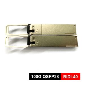 100g bidi qsfp28 single fiber transceiver, side a: tx1304nm/rx1309nm, side b: x1309nm/rx1304nm, 100g pam4 single lambda msa technology, simplex lc connector, 40km, ddm, 0~ 70℃