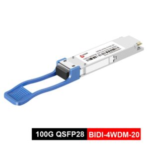 qsfp 100g bidi optical transceiver 20km, side a: tx1291nm/rx1311nm, side b: tx1311nm/rx1291nm, with dfb laser and pin receiver, bidi lc receptacle, 0~ 70℃commercial use, power dissipation < 4.5 w, tdecq < 3.4db
