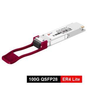 100g qsfp28 er4 lite 30 ~ 40 km fiber transceiver module, red clasp, cisco, juniper compatible