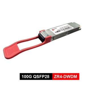 qsfp28 100g dwdm transceiver zr4 80km, with edfa + dcm device, itu t 100ghz or 50ghz c band 1528nm 1565nm wavelength, pam4, dual cs adaptors