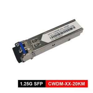 sfp 1g 20km cwdm 1271 1611nm, duplex lc sfp gigabit ethernet module, 5ºc ~ +70ºc, with ddm.