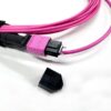 qsfp28 mpo mtp to lc cable, mpo male connector, type b, 12 cores om4 3.0mm lszh 1mtr, fanout lc pigtails 2.0mm 0.5 mtr