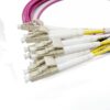qsfp28 mpo mtp to lc cable, mpo male connector, type b, 12 cores om4 3.0mm lszh 1mtr, fanout lc pigtails 2.0mm 0.5 mtr