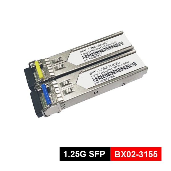 1g single mode sfp fiber optic transceiver, tx1310nm, rx1550nm, 1.25gbps, 3km, bi directional with single lc receptacle, 5ºc ~ +70ºc, with ddm. (copy)