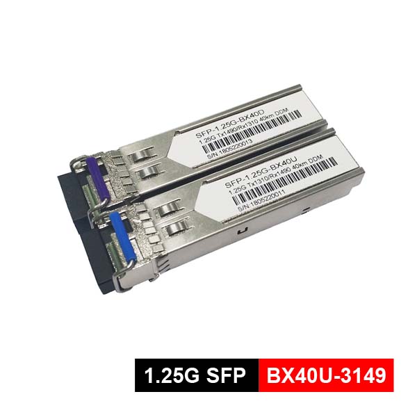 1g sfp single mode, bidirectional fiber transceiver,1310/1490nm, long reach 40km, simplex lc receptacle, 5 ~ 0dbm dfb laser,receiver sensitivity 24 ~ 3 dbm, 5ºc ~ +70ºc, with ddm