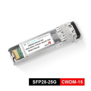 cpri 10 / 25ge 1470nm 15km 25g cwdm sfp28 transceiver, dfb laser,apd receiver, support ddm, commercial temp：0~70°c, industrial temp： 40~85°c 