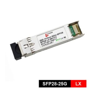 sfp 25g lr s fiber to ethernet transceiver 9/125um smf 1310nm 300m for 25g fibre channel, receiver sensitivity in average power 11.4db, 5ºc ~ +70ºc, with ddm