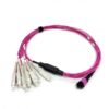 base 8 qsfp 40g sr4 mpo cable om4 lszh 3.0mm 1mts, 4sc duplex pigtails with number mark, 1pc/pack, free sample