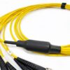 12 fiber single mode mtp fanout cable,type a, breakout 12 single core st pigtails 2.0mm 0.35m for iiot, medical or military use