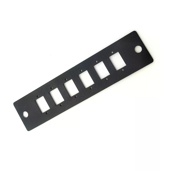 6-Port LGX Standard SPCC Metal MPO Adapter Panel, Screw-type for 1U Rack Mount Patch Panel, L*W:130mm*29.3 mm, Black LGX adapter plate 2 standard LGX adapter plate size:130*29mm, SPCC material, black
