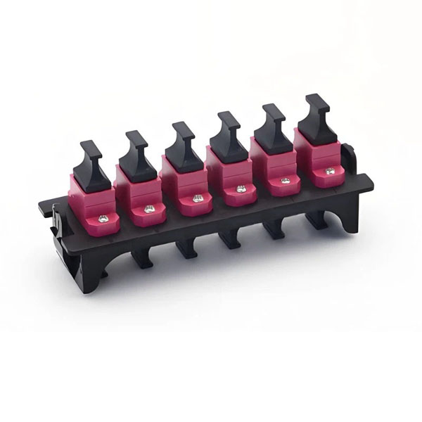 6-Port Custom Size High-Density Plastic MPO Adapter Panel for 1U 96 Cores FHD Patch Panel, Snap-in Latch, Black, L*W: 96*33 mm MPO适配器面板OM4 3 6 port MPO adapter plate OM4 multimode magenta with flange from Yingda
